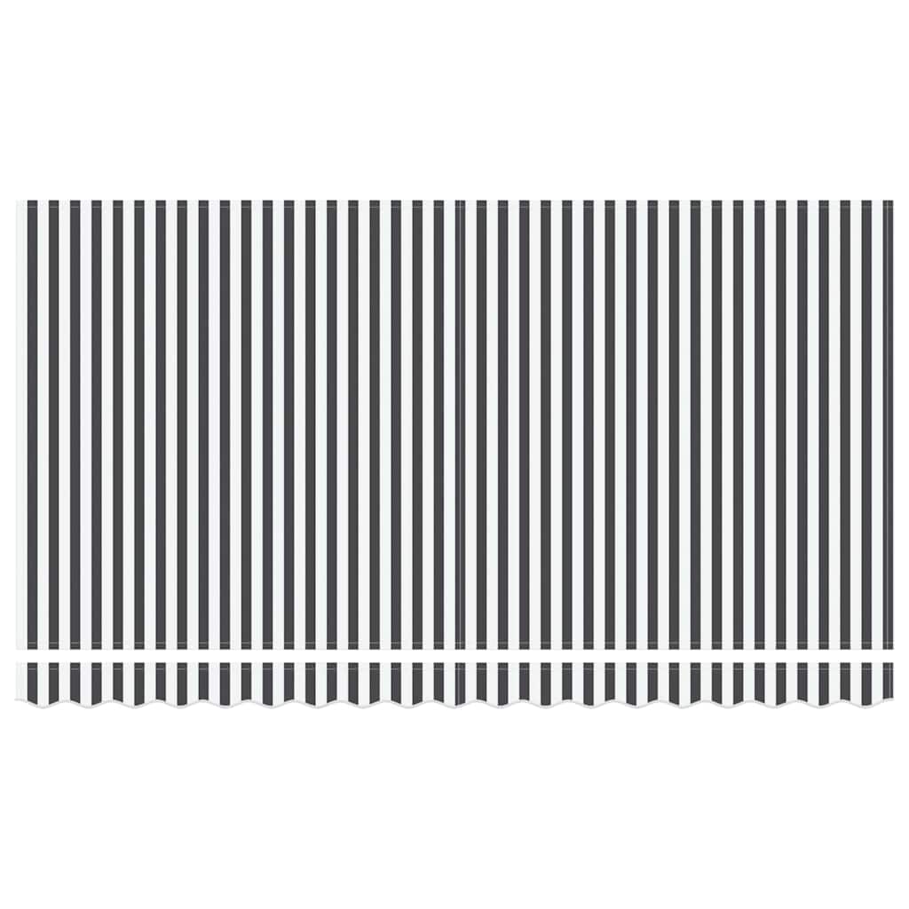 Markisenersatzstoff Anthrazit und Weiß 4 x 2 m Polyester