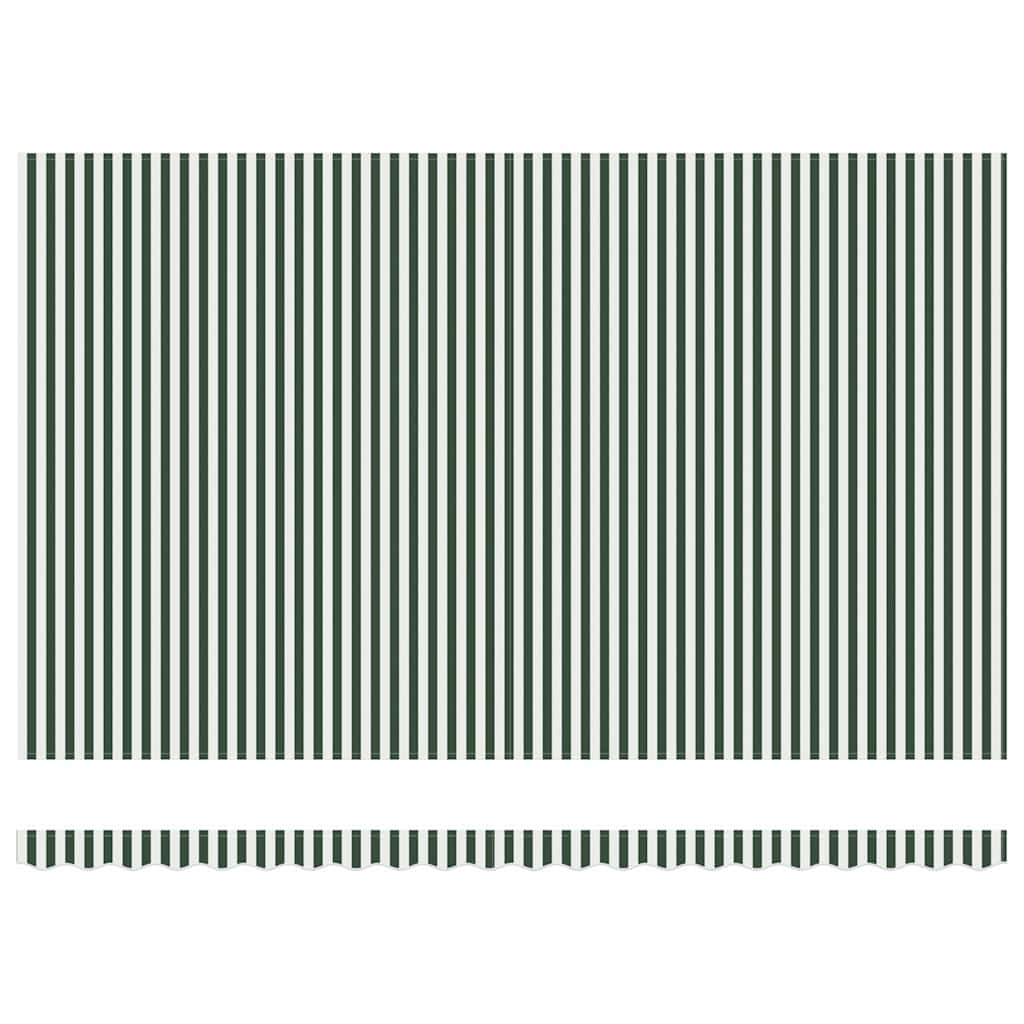 Markisenersatzstoff Grün und Weiß 5 x 3,5 m Polyester
