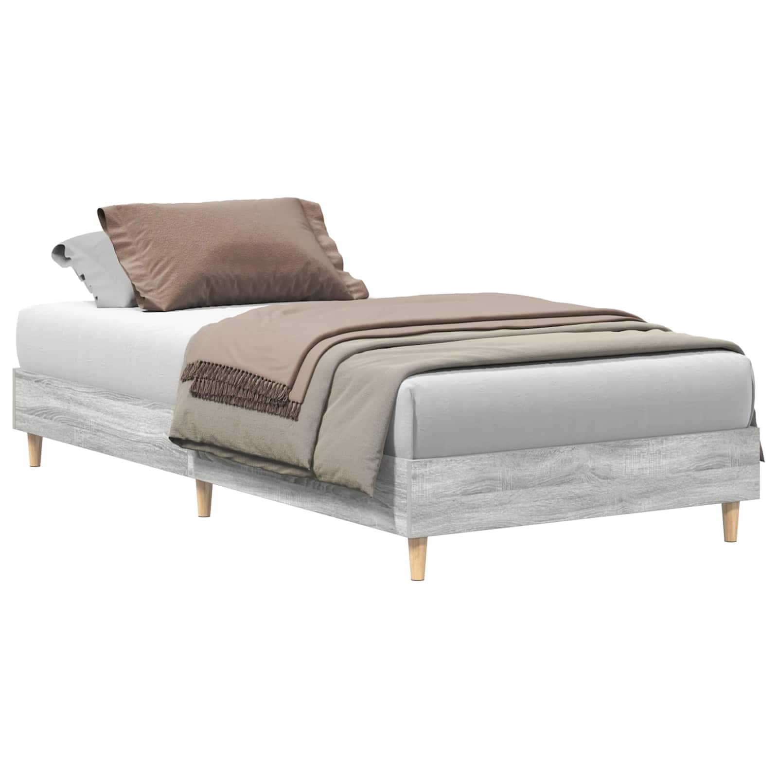 Bettrahmen Graues Sonoma 203 x 93 x 25 cm Holzwerkstoff