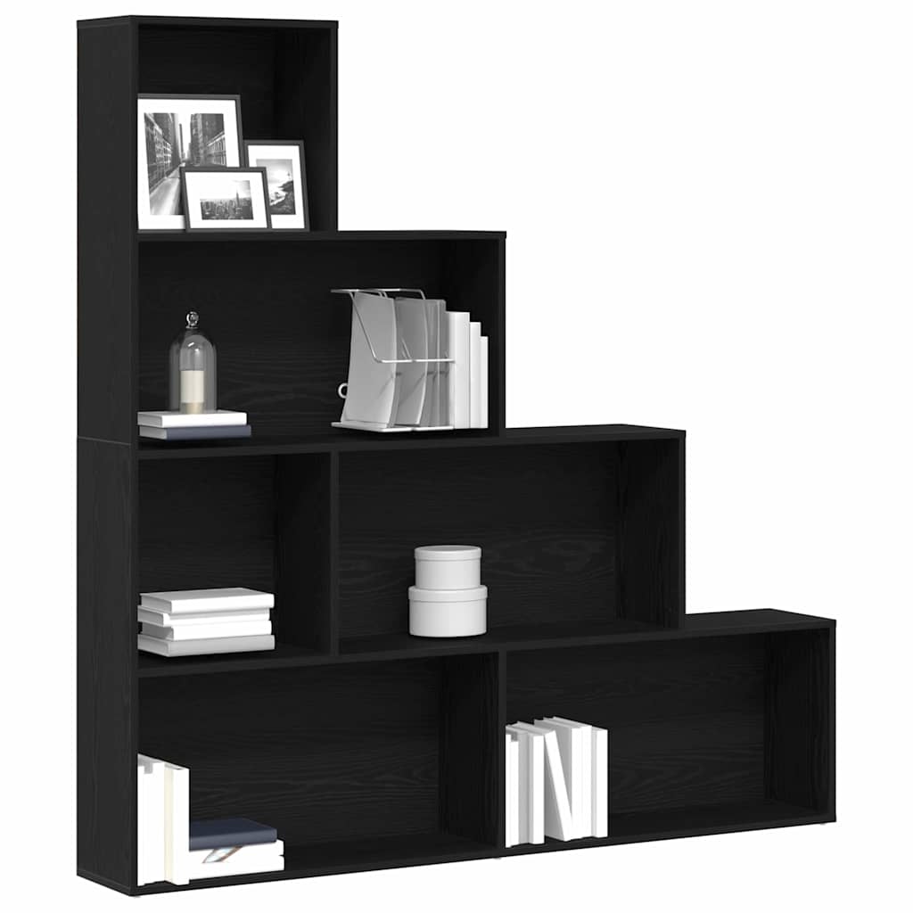 Bücherregal Schwarz Eichen-Optik 155 x 24 x 160 cm
