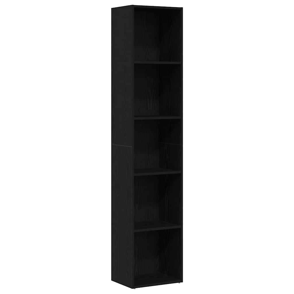 Bücherregal Eiche Schwarz 40 x 30 x 189 cm Holzwerkstoff