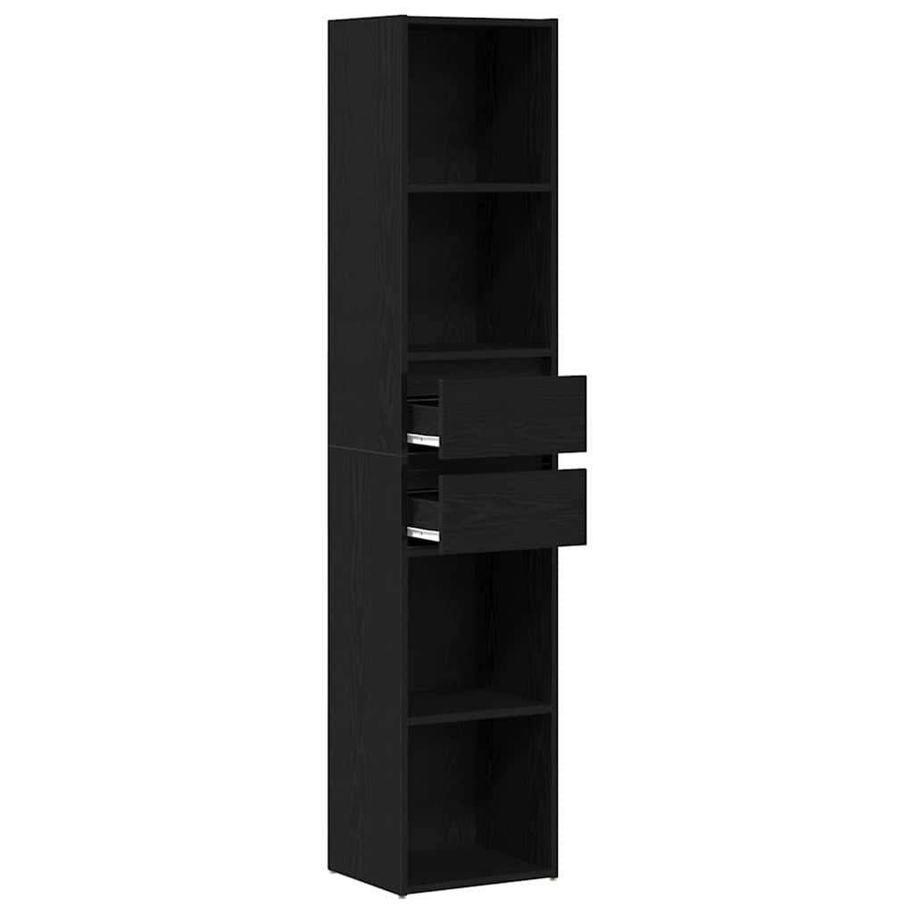 Bücherregal Schwarz Eichen-Optik 36 x 30 x 171 cm Holzwerkstoff