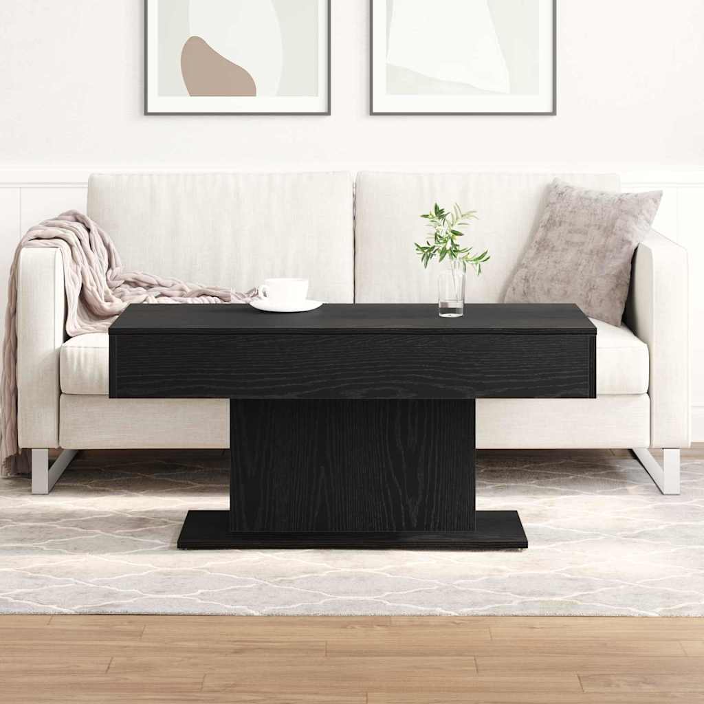 Couchtisch Schwarz Eichen-Optik 96 x 50 x 45 cm Holzwerkstoff