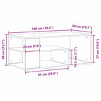 Couchtisch Schwarz Eichen-Optik 100 x 50 x 40 cm Holzwerkstoff