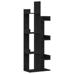 Bücherregal Schwarz Eichen-Optik 48 x 25,5 x 140 cm