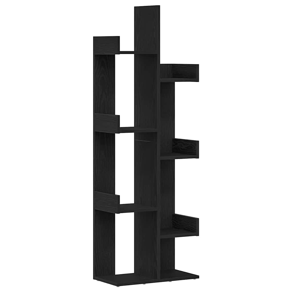 Bücherregal Schwarz Eichen-Optik 48 x 25,5 x 140 cm