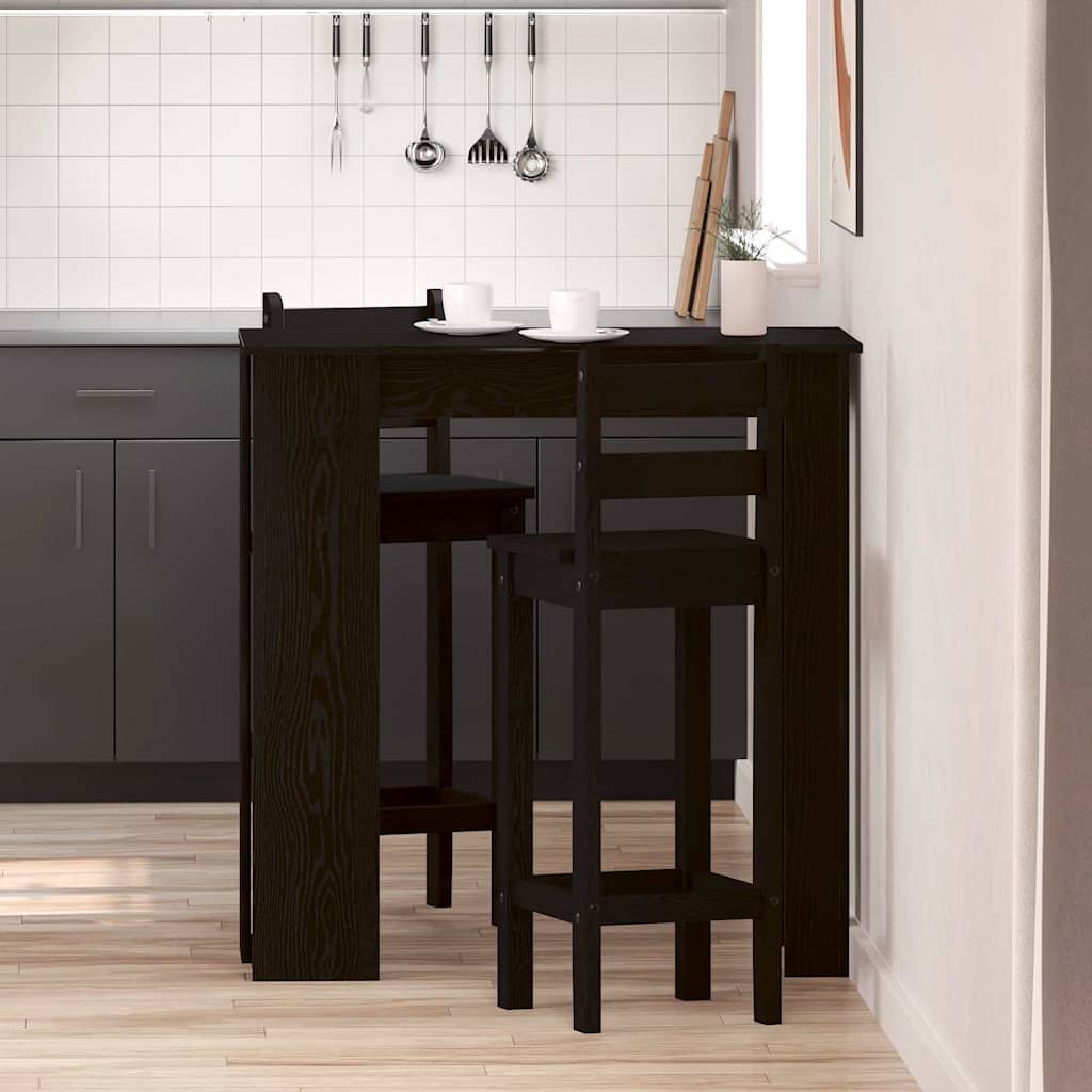 Bartisch Schwarz Eichen-Optik 102 x 50 x 103,5 cm Holzwerkstoff
