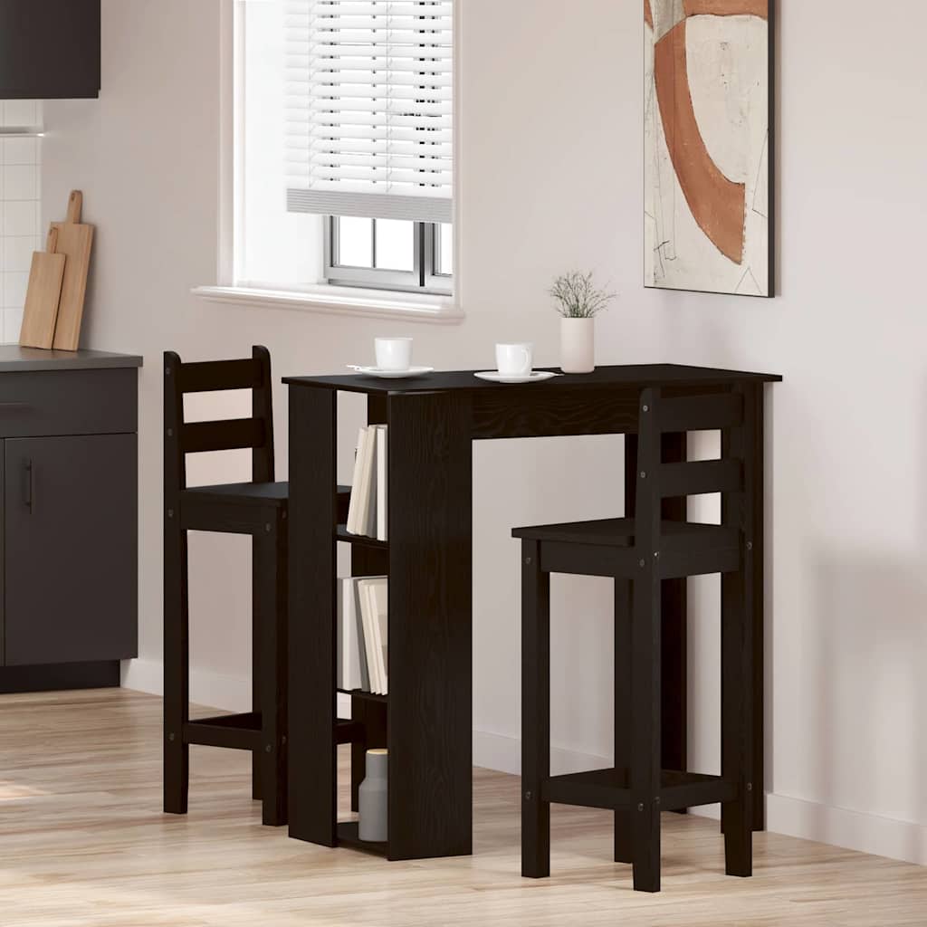 Bartisch Schwarz Eichen-Optik 102 x 50 x 103,5 cm Holzwerkstoff
