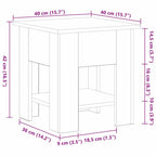 Couchtisch Schwarz Eichen-Optik 40 x 40 x 42 cm Holzwerkstoff