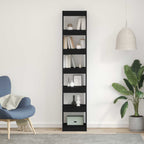 Bücherregal Schwarz Eichen-Optik 40 x 30 x 198 cm Holzwerkstoff