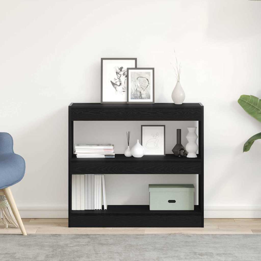 Bücherregal 2 pcs Schwarz Eichen-Optik 80 x 30 x 72 cm