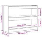 Bücherregal Altholz 100 x 30 x 72 cm Holzwerkstoff