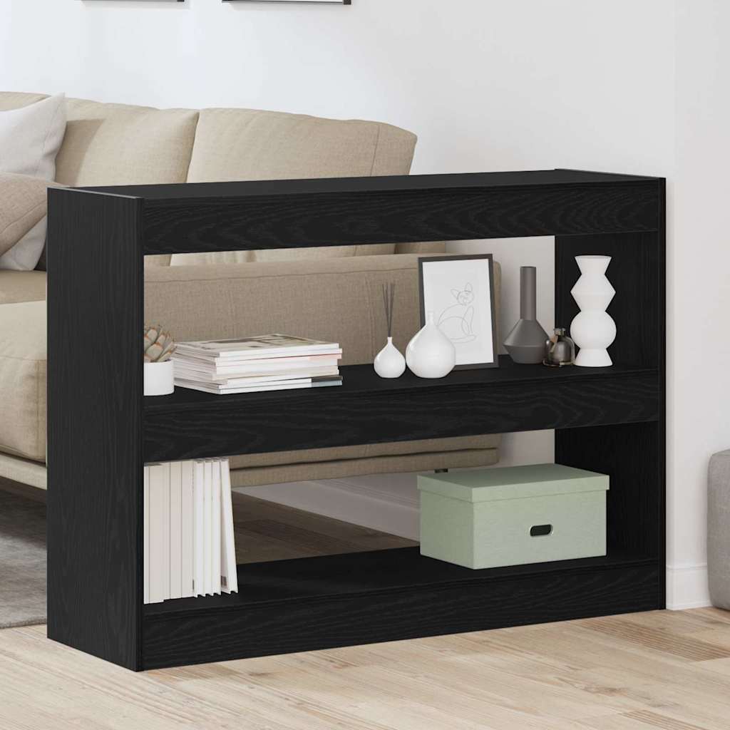 Bücherregal Schwarz Eichen-Optik 100 x 30 x 72 cm Holzwerkstoff