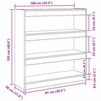 Bücherregal Artisan-Eiche 100 x 30 x 103 cm Holzwerkstoff