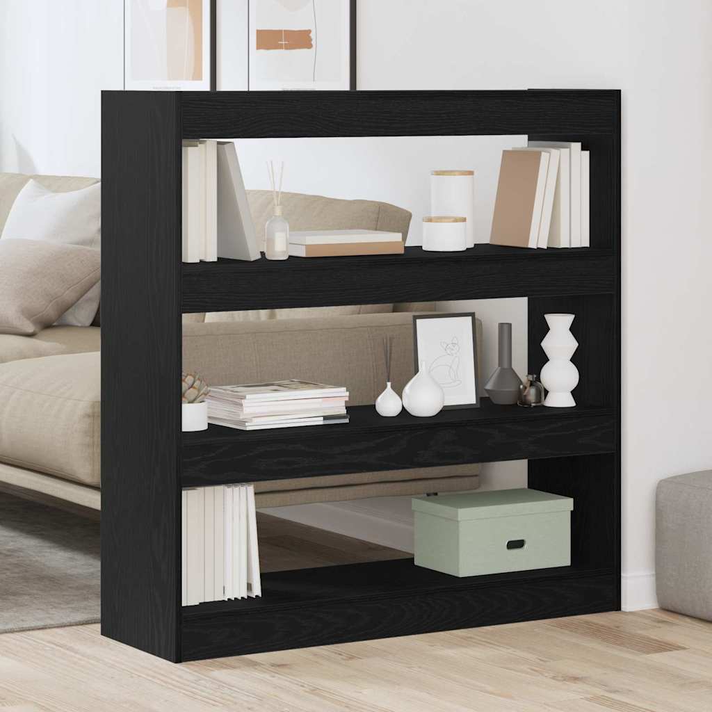 Bücherregal Schwarz Eichen-Optik 100 x 30 x 103 cm