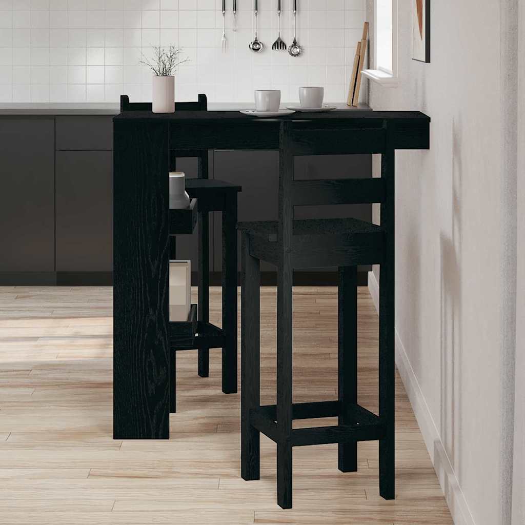 Wand Bar Tisch Schwarz Eichen-Optik 102 x 45 x 103,5 cm