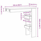 Wand Bar Tisch Schwarz Eichen-Optik 102 x 45 x 103,5 cm