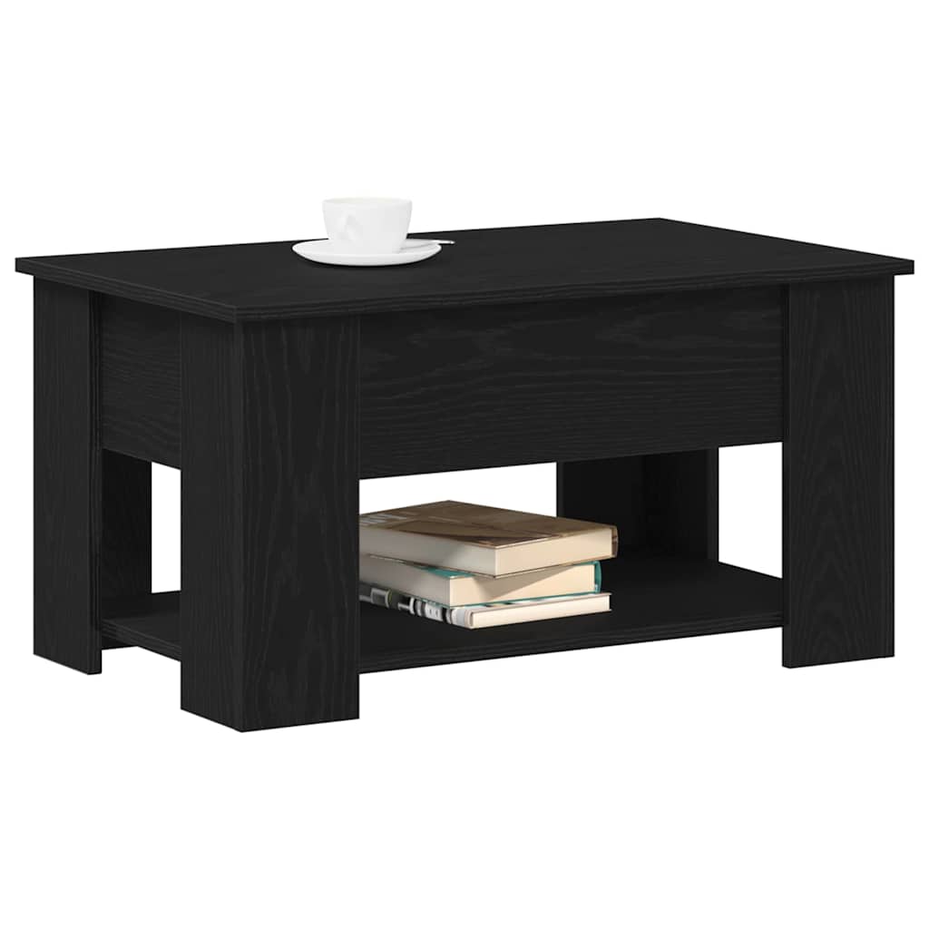 Couchtisch Schwarz Eichen-Optik 79 x 49 x 41 cm Holzwerkstoff