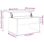 Couchtisch Schwarz Eichen-Optik 80 x 50,5 x 41,5 cm