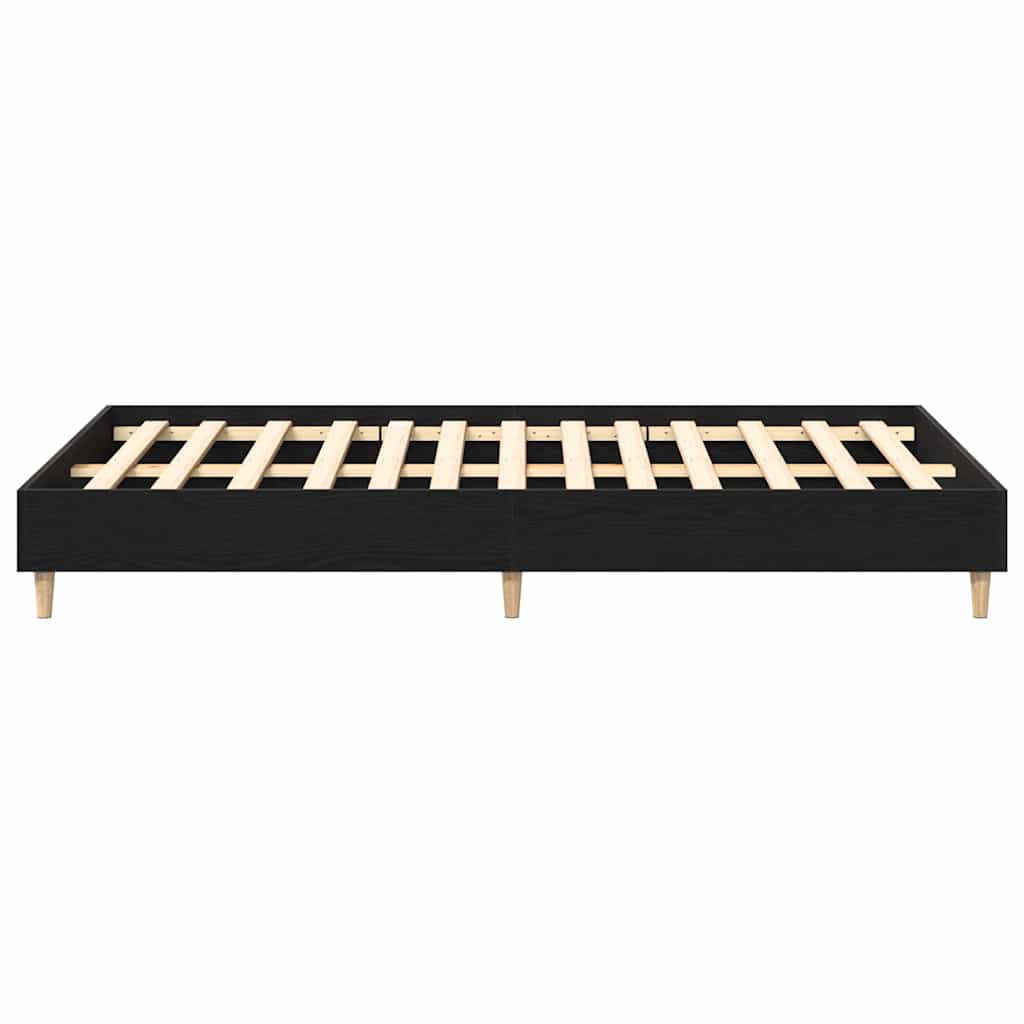 Bettrahmen Schwarz Eichen-Optik 203 x 123 x 25 cm Holzwerkstoff
