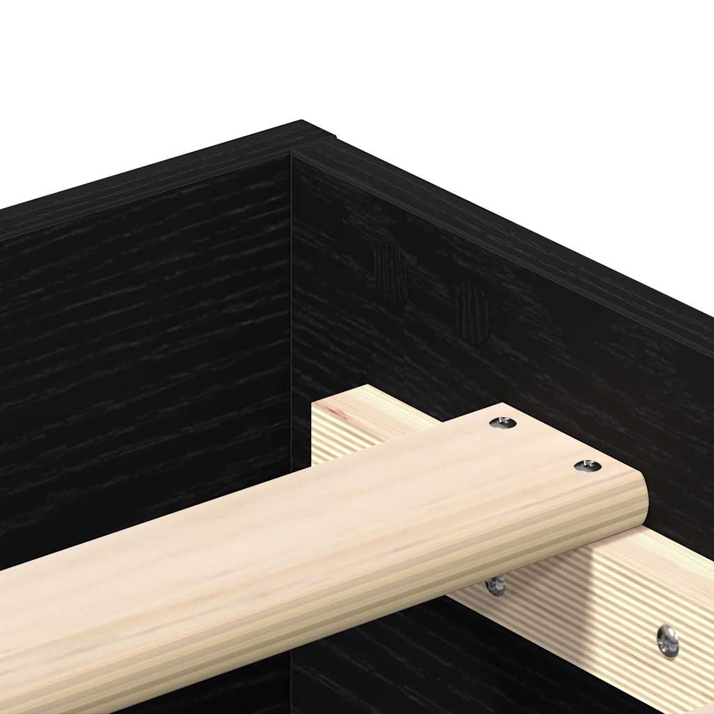 Bettrahmen Schwarz Eichen-Optik 193 x 143 x 25 cm Holzwerkstoff