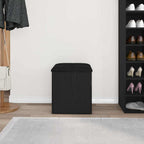 Sitzbank mit Stauraum Schwarz Eichen-Optik 42 x 42 x 45 cm