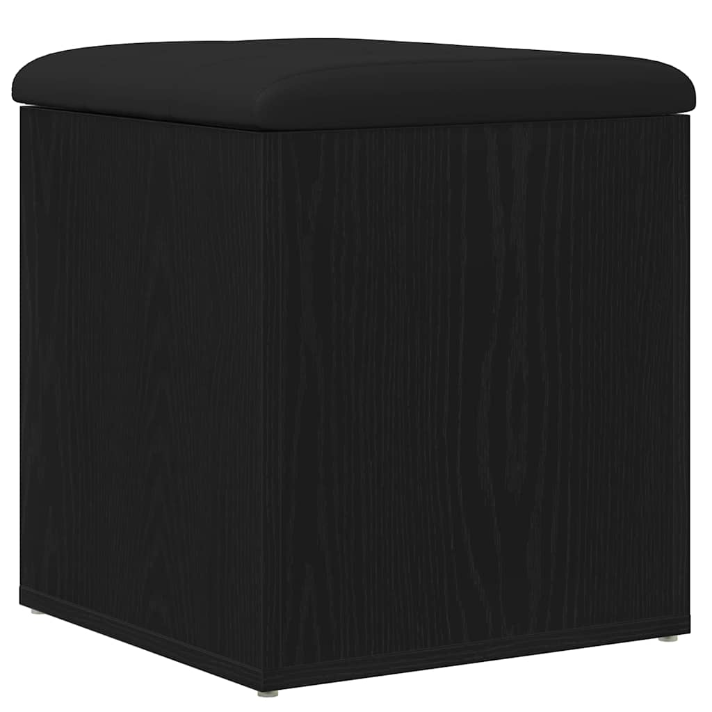 Sitzbank mit Stauraum Schwarz Eichen-Optik 42 x 42 x 45 cm