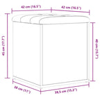 Sitzbank mit Stauraum Schwarz Eichen-Optik 42 x 42 x 45 cm