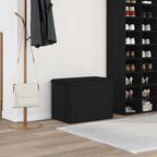 Sitzbank mit Stauraum Schwarz Eichen-Optik 62 x 42 x 45 cm