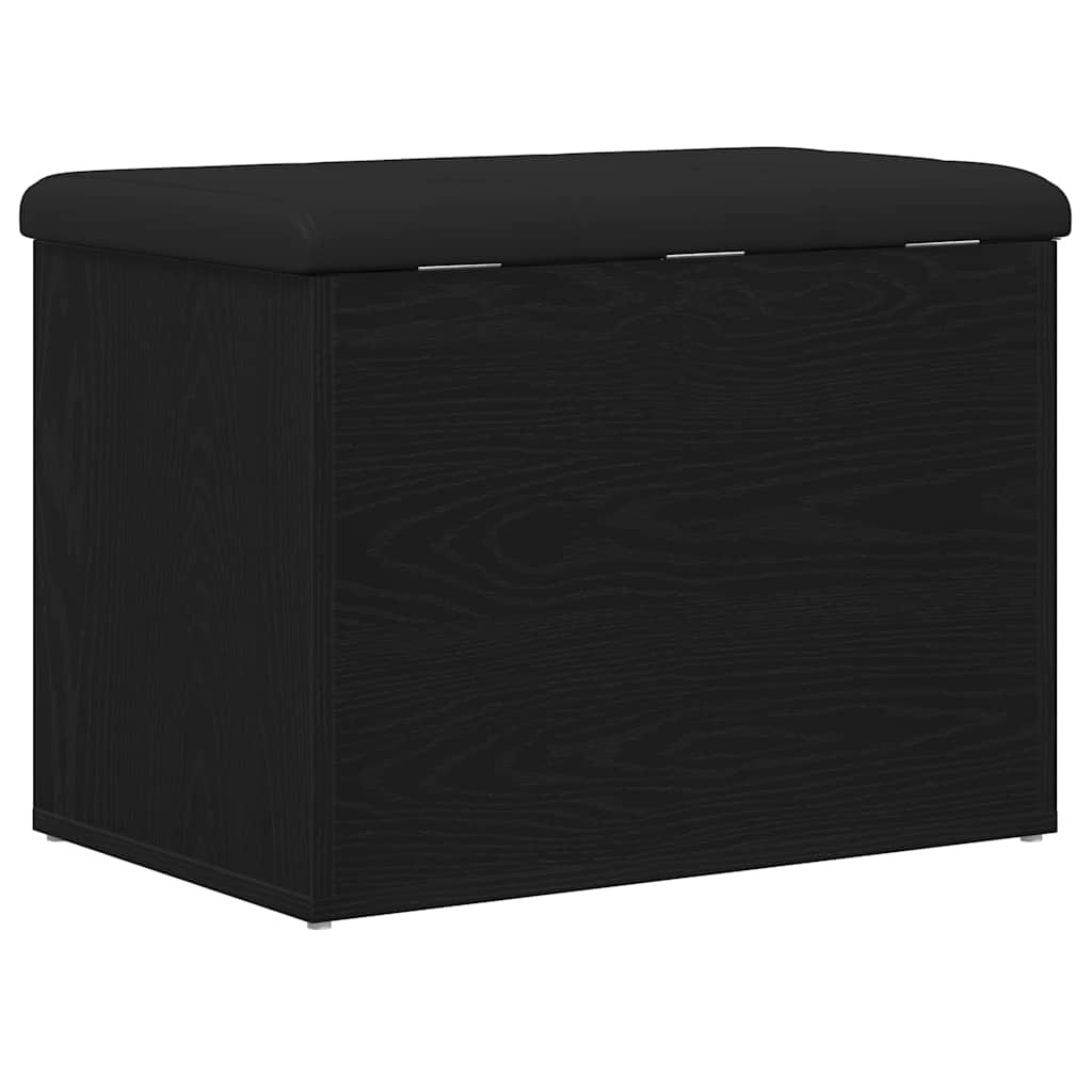 Sitzbank mit Stauraum Schwarz Eichen-Optik 62 x 42 x 45 cm