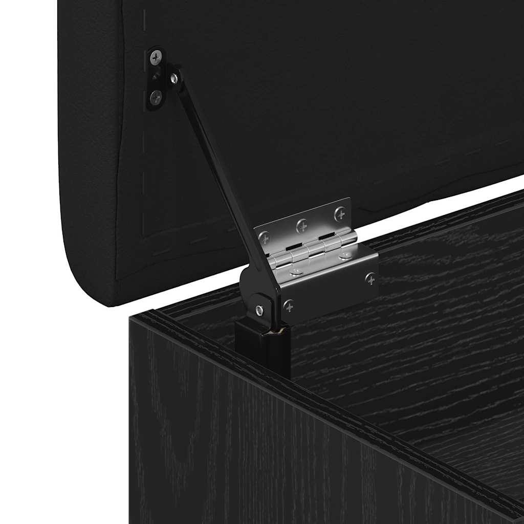 Sitzbank mit Stauraum Schwarz Eichen-Optik 82 x 42 x 45 cm
