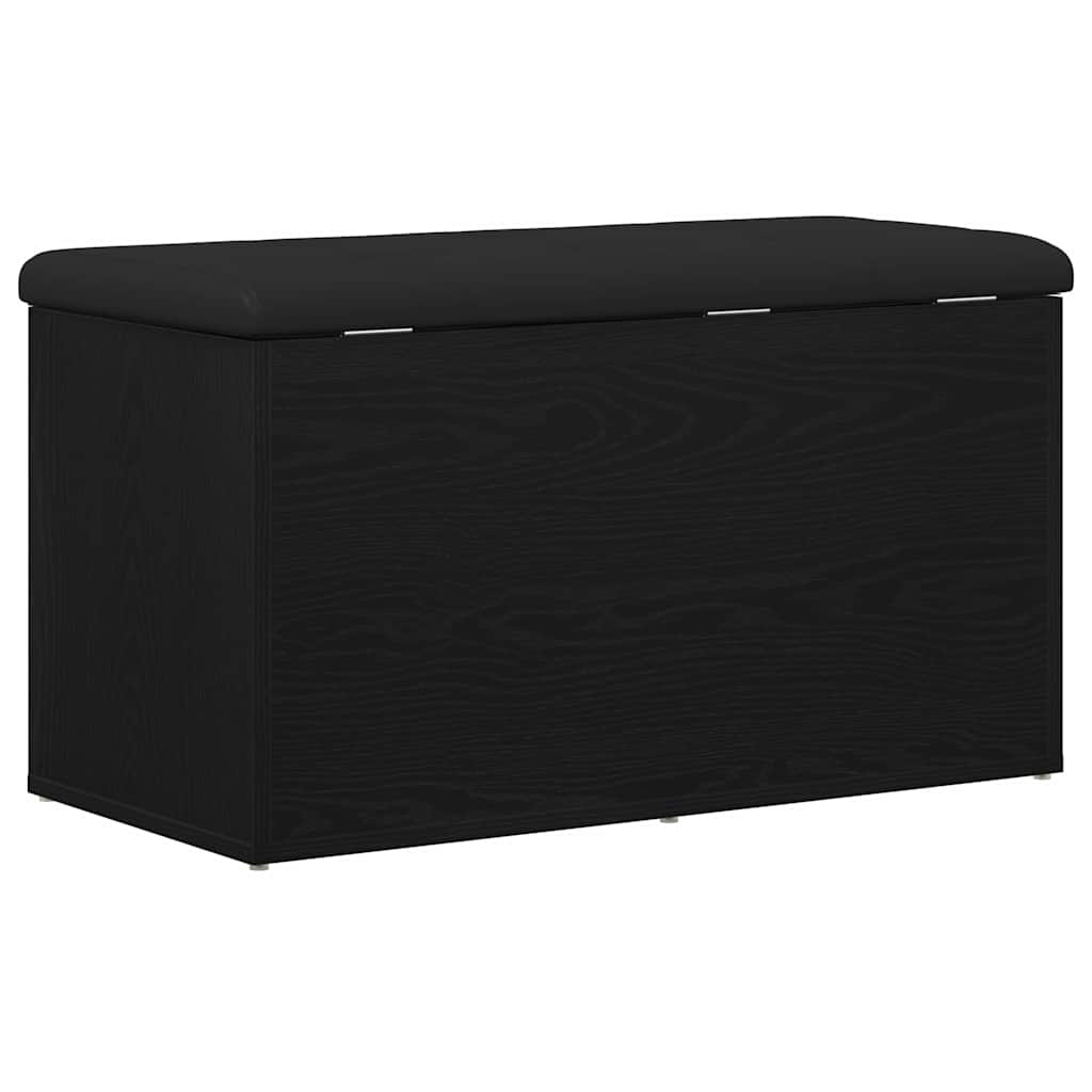 Sitzbank mit Stauraum Schwarz Eichen-Optik 82 x 42 x 45 cm