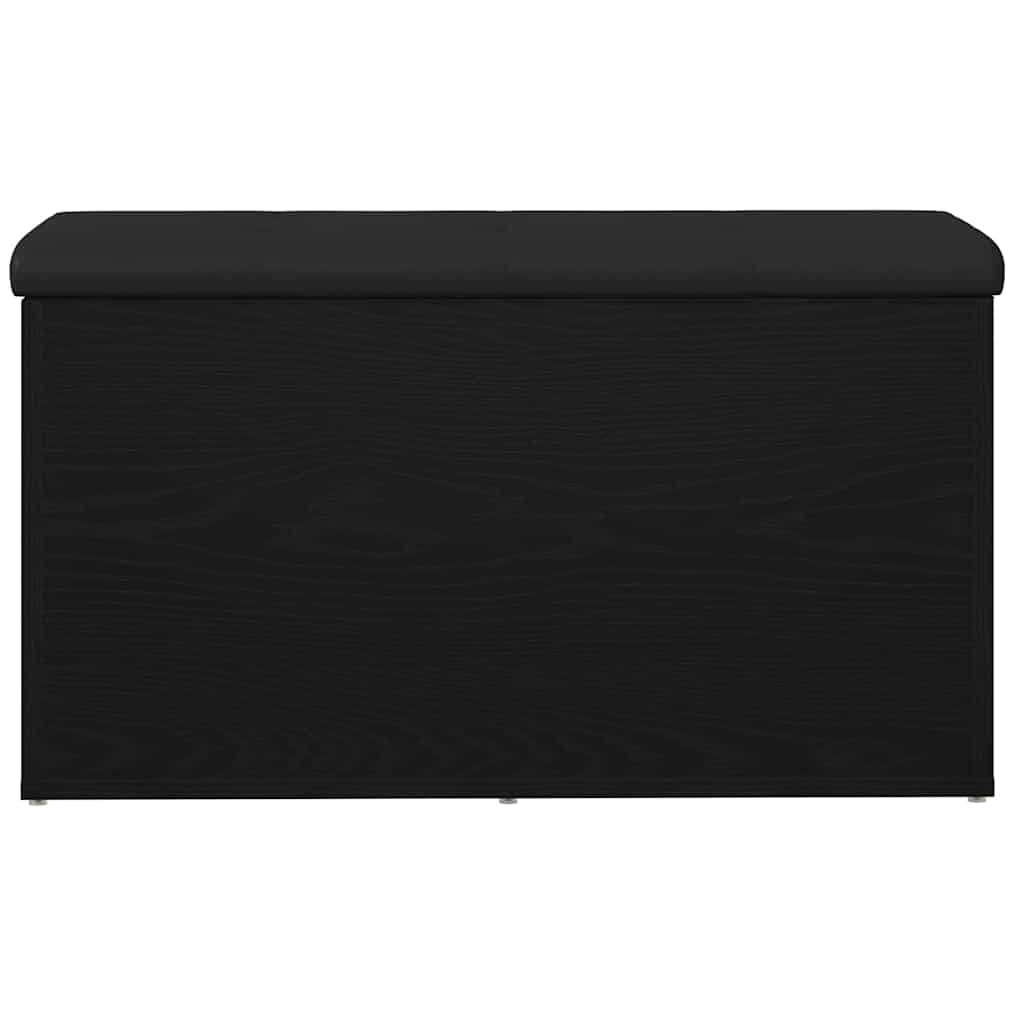 Sitzbank mit Stauraum Schwarz Eichen-Optik 82 x 42 x 45 cm