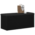 Sitzbank mit Stauraum Schwarz Eichen-Optik 102 x 42 x 45 cm