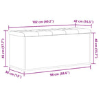 Sitzbank mit Stauraum Schwarz Eichen-Optik 102 x 42 x 45 cm