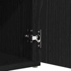 Sitzbank mit Stauraum Schwarz Eichen-Optik 102 x 32 x 50 cm