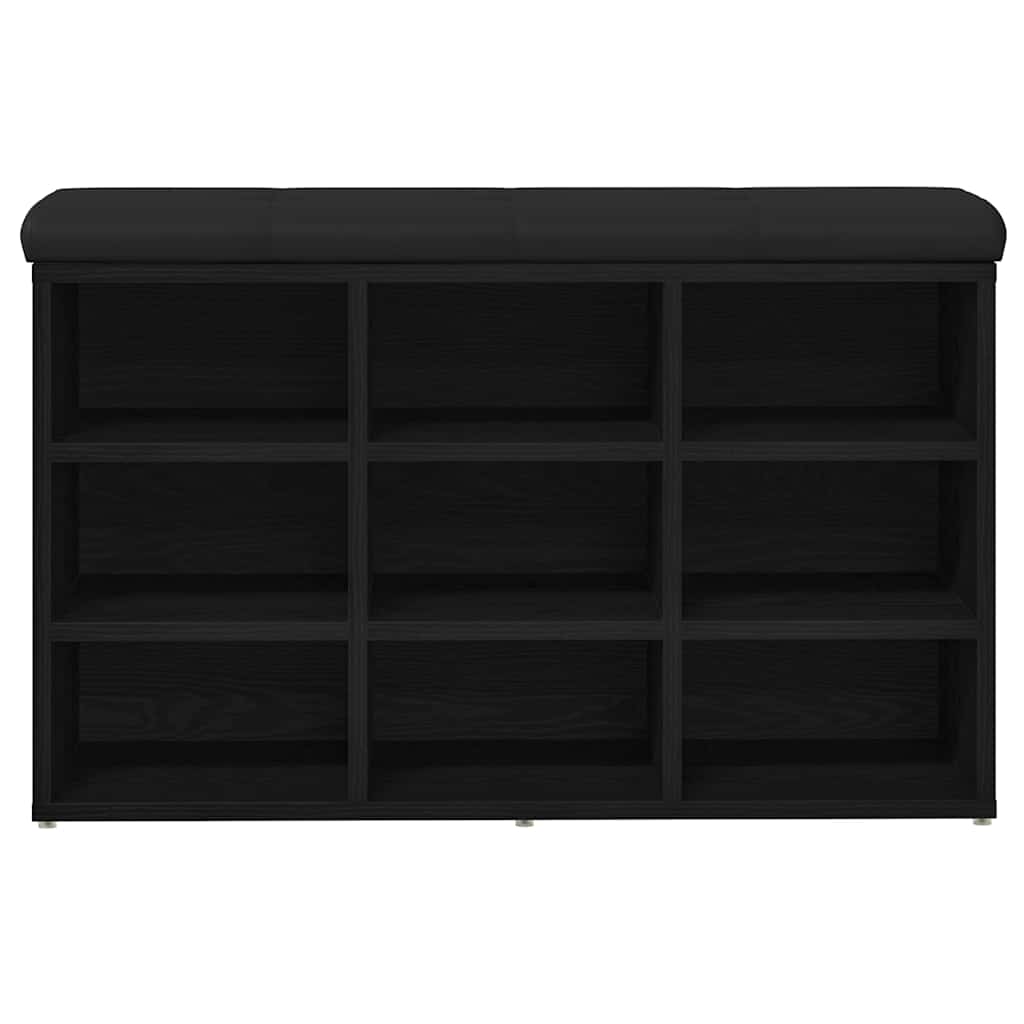 Schuhbank mit Regal Schwarz 82 x 32 x 50 cm Holzwerkstoff
