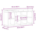Schuhbank Schwarz Eichen-Optik 102 x 32 x 50 cm Holzwerkstoff