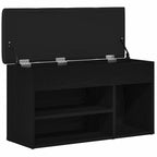 Schuhbank mit Regal Schwarz 80 x 30 x 45 cm Holzwerkstoff