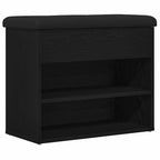 Sitzbank mit Stauraum Schwarz Eichen-Optik 62 x 32 x 50 cm