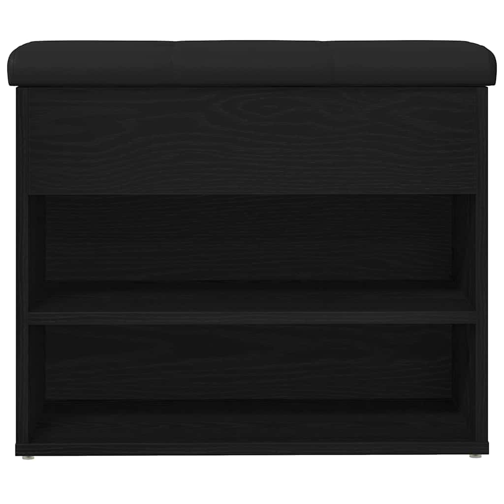 Sitzbank mit Stauraum Schwarz Eichen-Optik 62 x 32 x 50 cm
