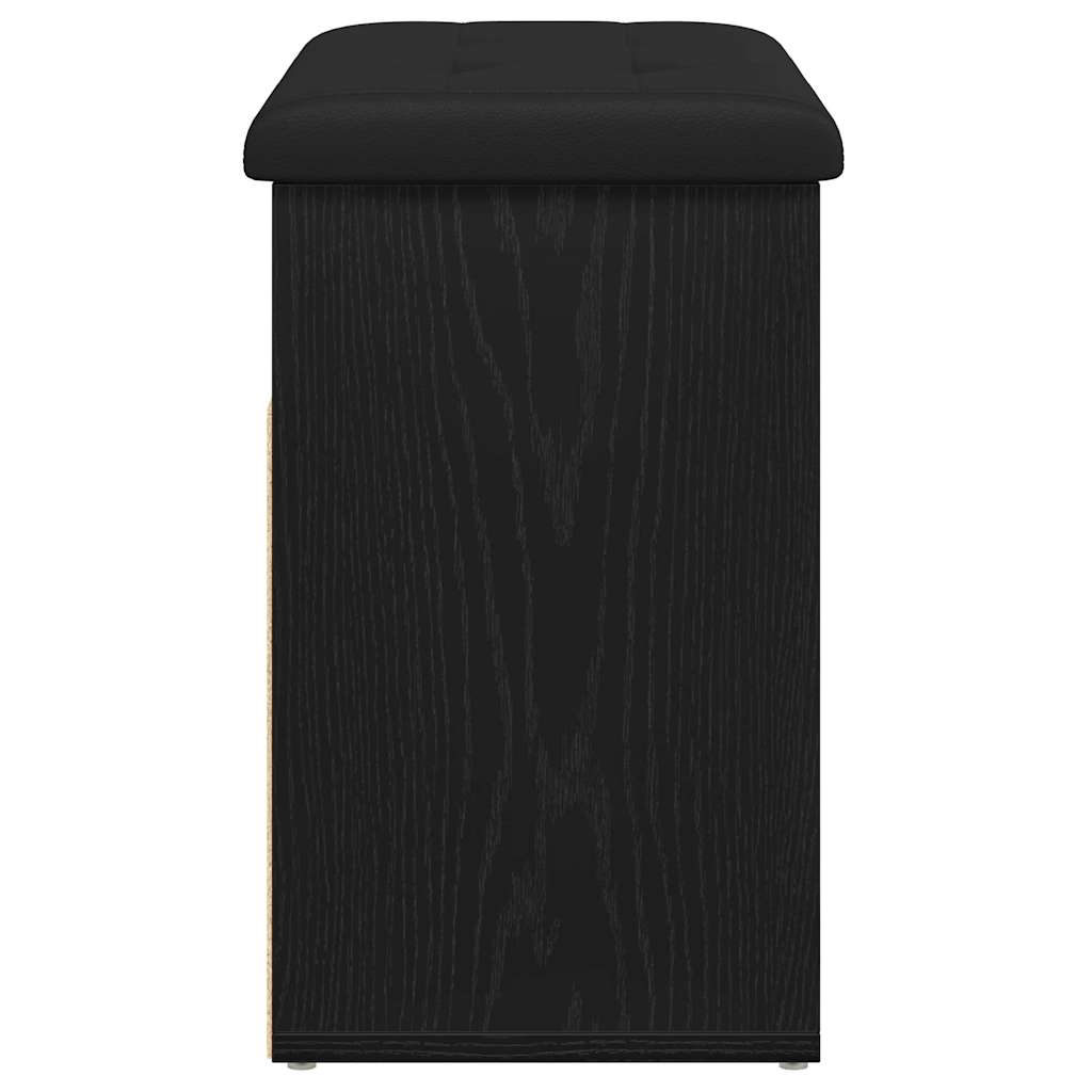 Sitzbank mit Stauraum Schwarz Eichen-Optik 62 x 32 x 50 cm
