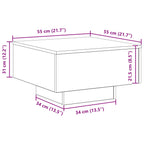 Couchtisch Schwarz Eichen-Optik 55 x 55 x 31 cm Holzwerkstoff