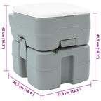 Camping-Toilette Grau 41,5 x 36,5 x 42 cm