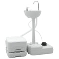 Camping Toiletten-Set 2 pcs Grau und Weiß