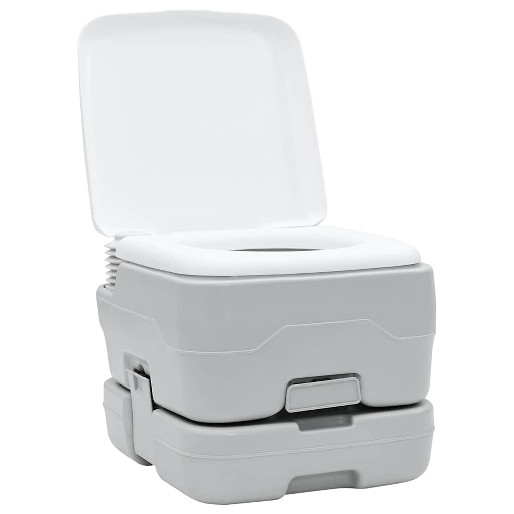 Camping Toiletten-Set 2 pcs Grau und Weiß
