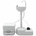 Camping Toiletten-Set 2 pcs Grau und Weiß