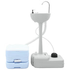 Camping Toiletten-Set 2 pcs Blau und Weiß