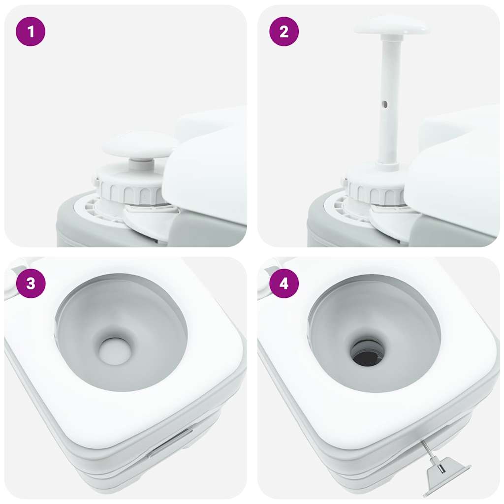 Camping-Toilette Grau 41,5 x 36,5 x 42 cm