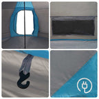 Tipi Zelt mit Dach mit Speicher Blau 492 x 492 x 275 cm Taft
